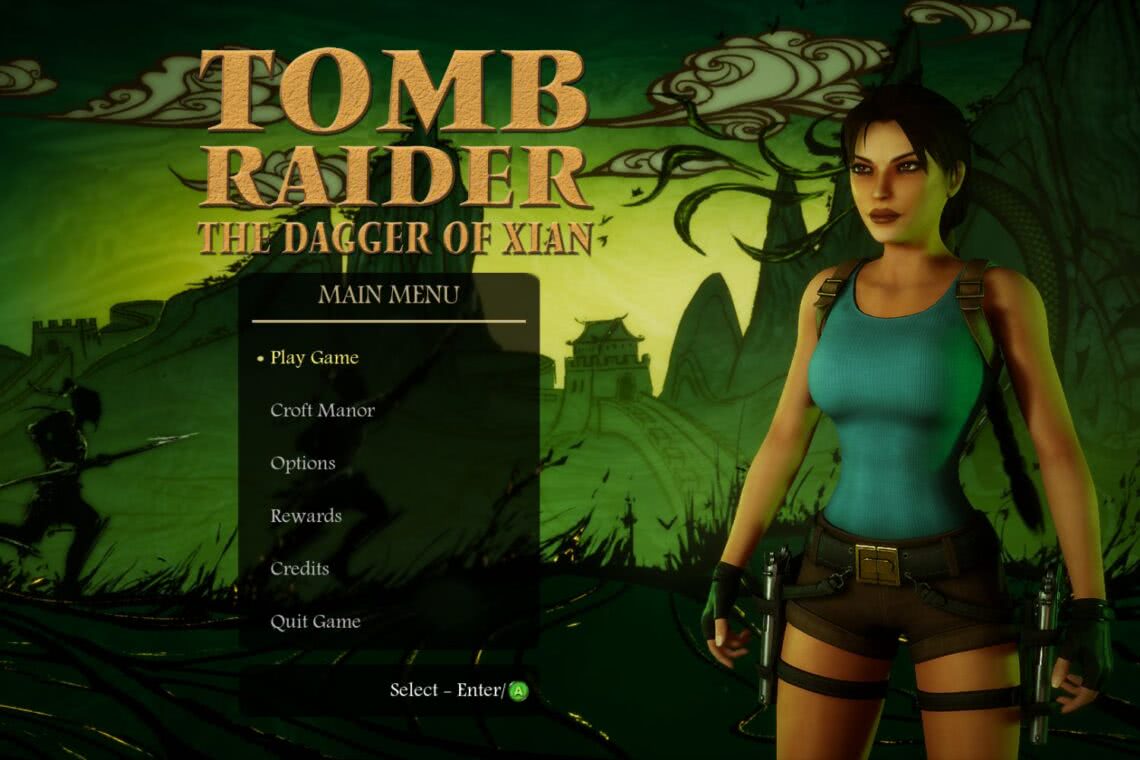Tomb Raider The Dagger of Xian Menu Screen