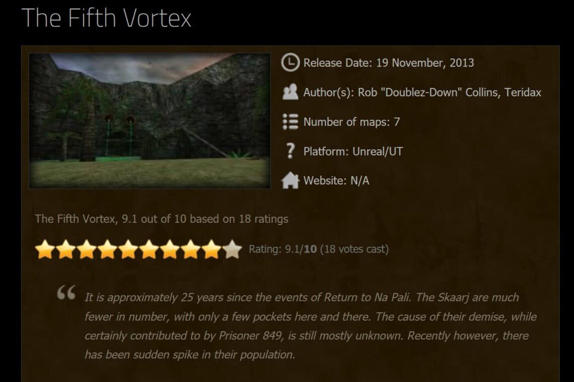 The Fifth Vortex - Unreal Mod