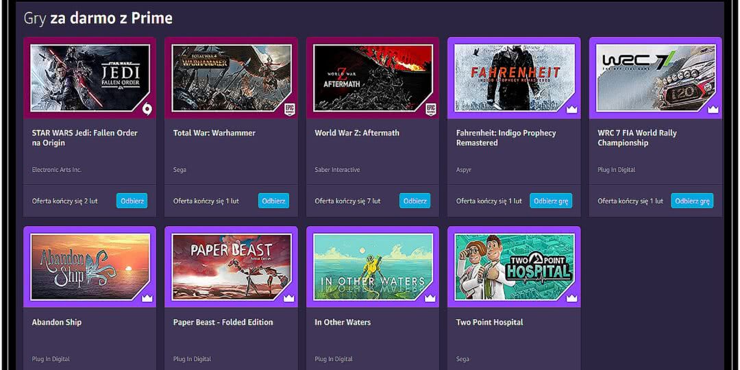 Amazon Prime Gaming - Styczeń 2022